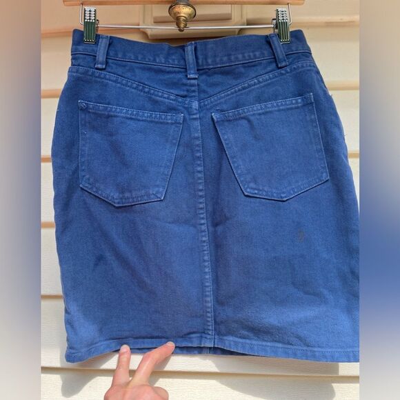 Abercrombie & Fitch washed out blue jean mini skirt, snap & zipper closure, 4 - Picture 9 of 9